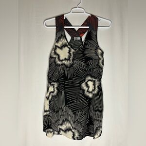 Roxy Black & White Floral Strappy Back Mini Dress - Medium